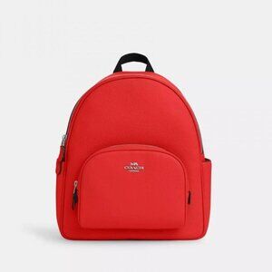 COACH Miami Red Court Pebbled Leather Backpack